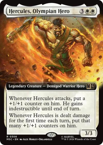 Hercules, Olympian Hero (Extended Art) (Commander: Marvel Super Heroes) Near Mint