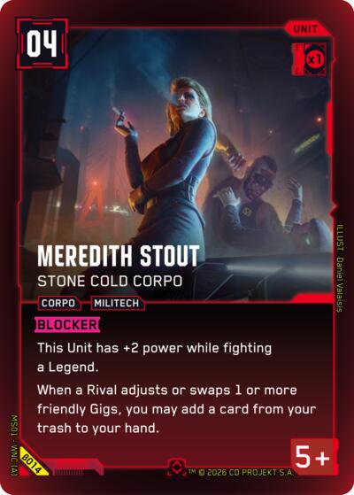 Meredith Stout Stone Cold Corpo (Welcome to Night City - Beta) Near Mint Foil
