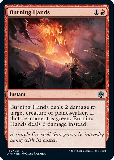 Burning Hands (Adventures in the Forgotten Realms) Near Mint
