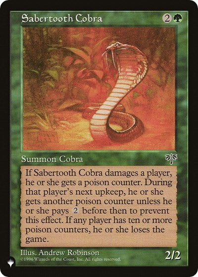 Sabertooth Cobra (The List) Near Mint