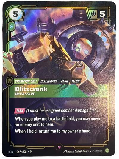 Blitzcrank Impassive (Riftbound Organized Play Promotional Cards) Near Mint Foil