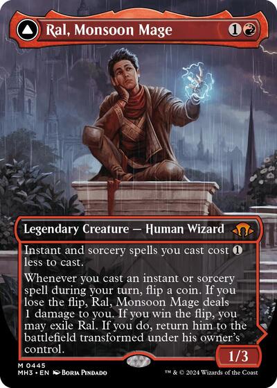 Ral, Monsoon Mage (Borderless) (Modern Horizons 3) Near Mint