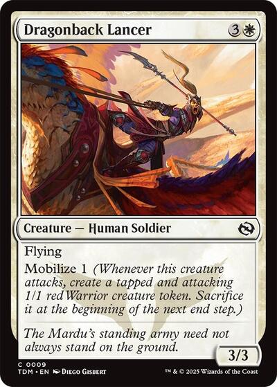 Dragonback Lancer (Tarkir: Dragonstorm) Light Play Foil