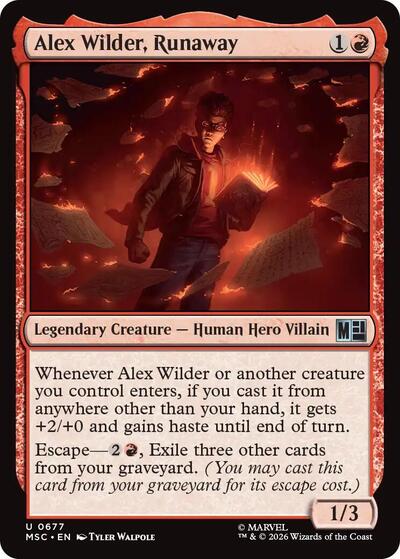Alex Wilder, Runaway (Commander: Marvel Super Heroes) Near Mint