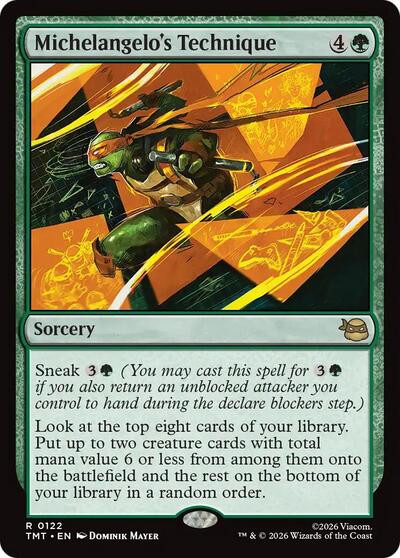 Michelangelo's Technique (Teenage Mutant Ninja Turtles) Near Mint Foil