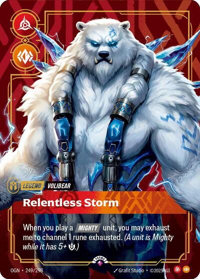 Volibear Relentless Storm (Metal) (Riftbound Organized Play Promotional Cards) Near Mint Foil