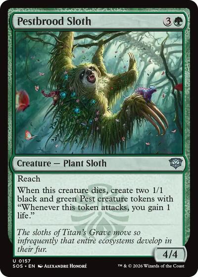 Pestbrood Sloth (Secrets of Strixhaven) Near Mint Foil