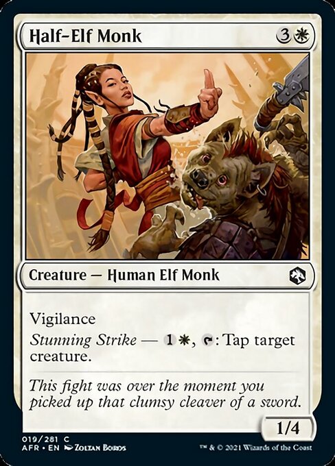 Half-Elf Monk (Adventures in the Forgotten Realms) Near Mint