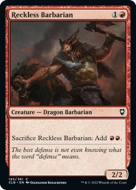 Reckless Barbarian (Commander Legends: Battle for Baldur's Gate) Near Mint