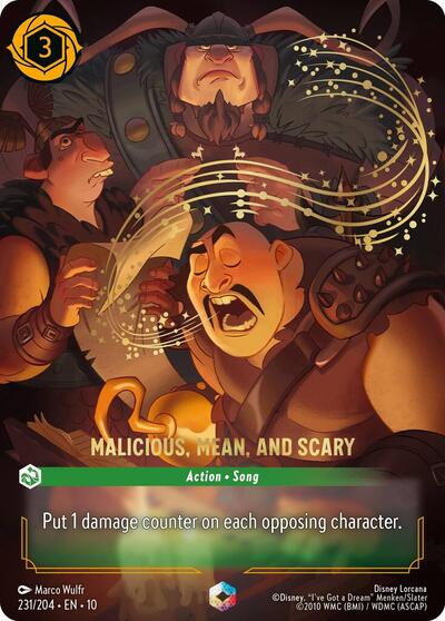 Malicious, Mean, and Scary (Enchanted) (Whispers in the Well) Near Mint Holofoil
