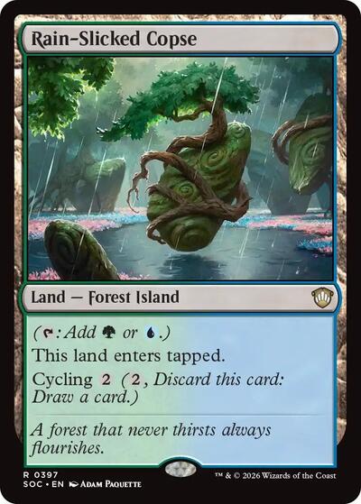 Rain-Slicked Copse (Commander: Secrets of Strixhaven) Near Mint