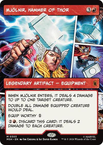 Mjolnir, Hammer of Thor (Borderless) (0303) (Marvel Super Heroes) Near Mint Foil