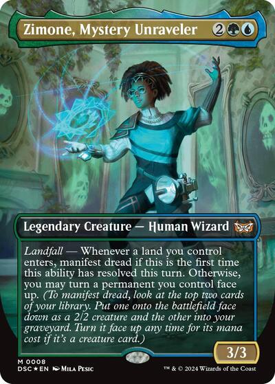 Zimone, Mystery Unraveler (Borderless) (Commander: Duskmourn: House of Horror) Near Mint Foil
