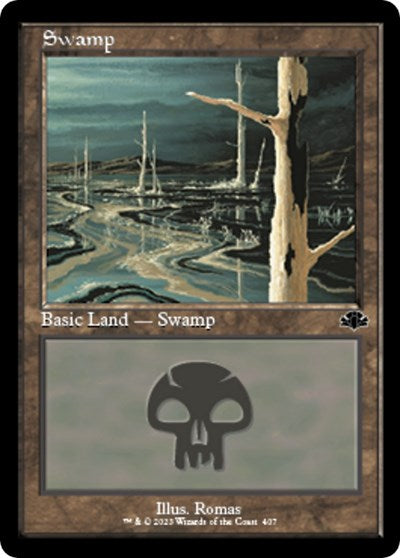 Swamp (407) (Retro Frame) (Dominaria Remastered) Near Mint Foil