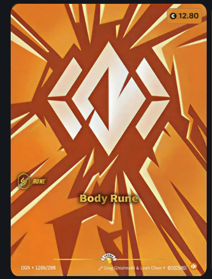 Body Rune (Riftbound Organized Play Promotional Cards) Near Mint Foil
