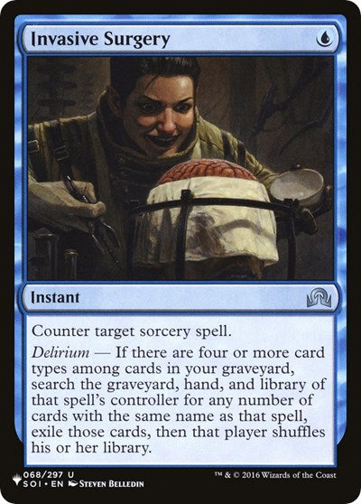 Invasive Surgery (The List) Near Mint
