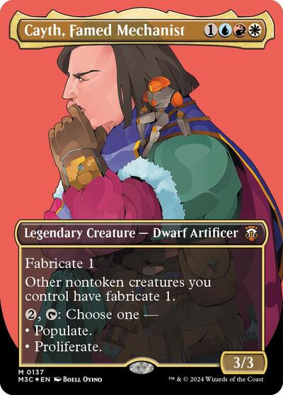Cayth, Famed Mechanist (Borderless) (Ripple Foil) (Commander: Modern Horizons 3) Near Mint Foil