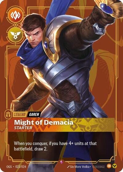 Garen Might of Demacia (Metal) (Riftbound Organized Play Promotional Cards) Near Mint Foil