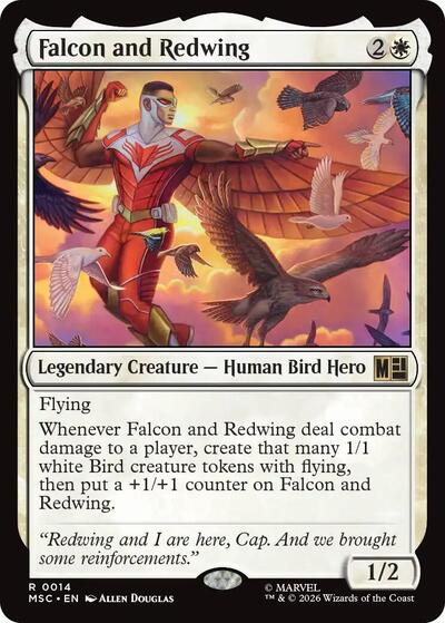Falcon and Redwing (Surge Foil) (Commander: Marvel Super Heroes) Near Mint Foil