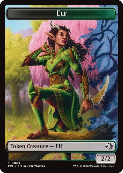 Elf / Kithkin (0007) Double-Sided Token (Lorwyn Eclipsed) Near Mint