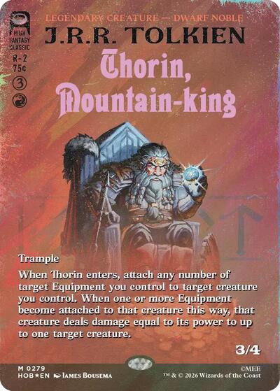 Thorin, Mountain-king (Borderless) (Surge Foil) (The Hobbit) Near Mint Foil