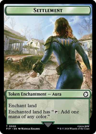 Settlement / Human Soldier Double-Sided Token (Universes Beyond: Fallout) Near Mint