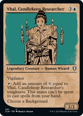 Vhal, Candlekeep Researcher (Showcase) (Commander Legends: Battle for Baldur's Gate) Near Mint