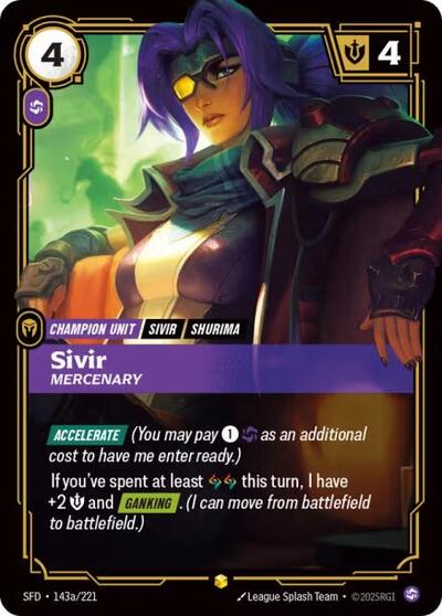Sivir Mercenary (Alternate Art) (Spiritforged) Near Mint Foil