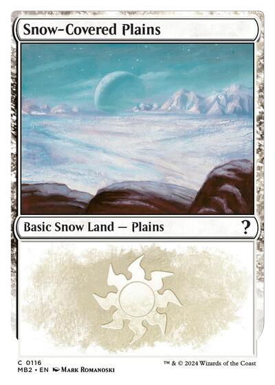 Snow-Covered Plains (White Border) (Mystery Booster 2) Near Mint