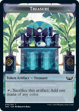 Treasure (016) / Wizard Double-sided Token (Streets of New Capenna) Near Mint Foil