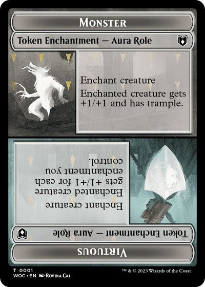 Monster Role / Virtuous Role / Royal Role / Virtuous Role Double-Sided Token (Commander: Wilds of Eldraine) Near Mint