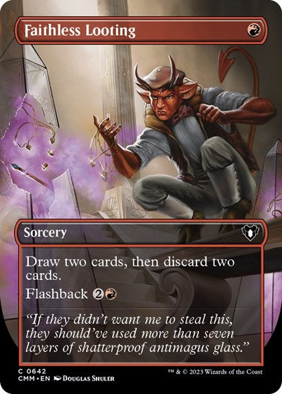 Faithless Looting (Borderless) (Commander Masters) Near Mint Foil