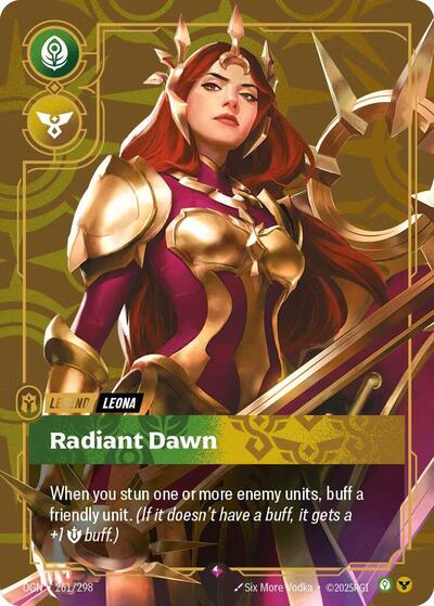 Leona Radiant Dawn (Metal) (Riftbound Organized Play Promotional Cards) Near Mint Foil
