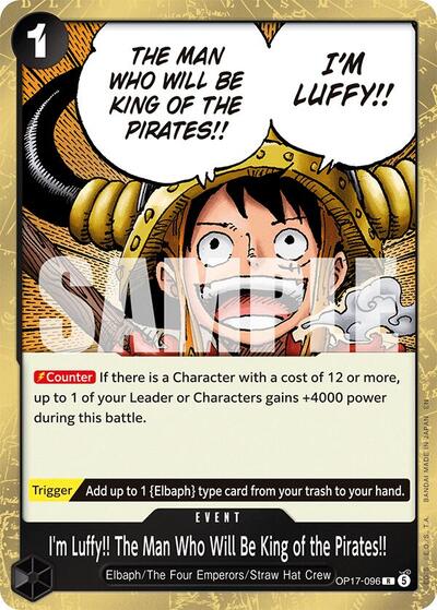 I'm Luffy!! The Man Who Will Be King of the Pirates!! (The World's Strongest Warriors) Near Mint Foil