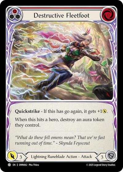 Destructive Fleetfoot (Red) (Omens of the Third Age) Near Mint Foil