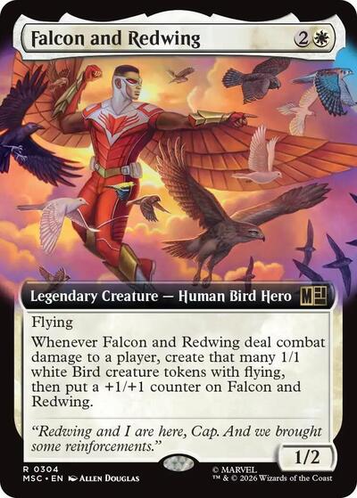 Falcon and Redwing (Extended Art) (Commander: Marvel Super Heroes) Near Mint