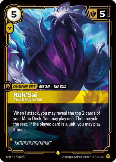 Rek'Sai Swarm Queen (Alternate Art) (Spiritforged) Near Mint Foil