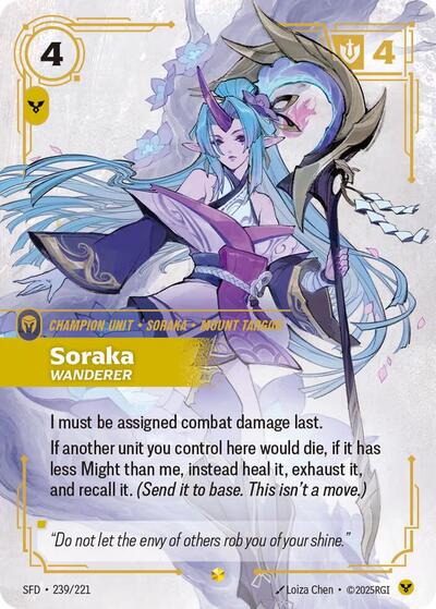 Soraka Wanderer (Overnumbered) (Spiritforged) Near Mint Foil