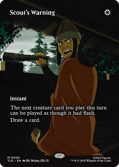 Scout's Warning (Borderless) (Avatar: The Last Airbender: Eternal-Legal) Near Mint