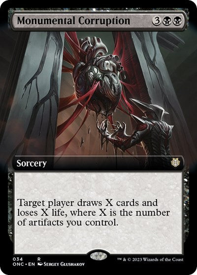 Monumental Corruption (Extended Art) (Commander: Phyrexia: All Will Be One) Light Play Foil