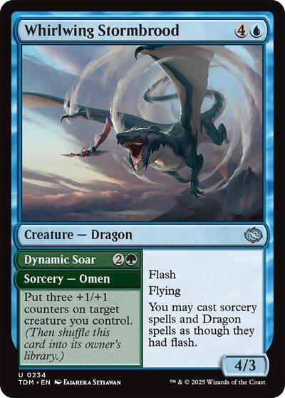 Whirlwing Stormbrood (Tarkir: Dragonstorm) Light Play Foil