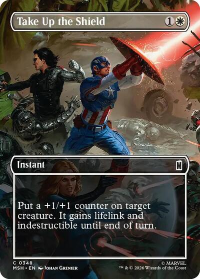 Take Up the Shield (Borderless) (Marvel Super Heroes) Near Mint