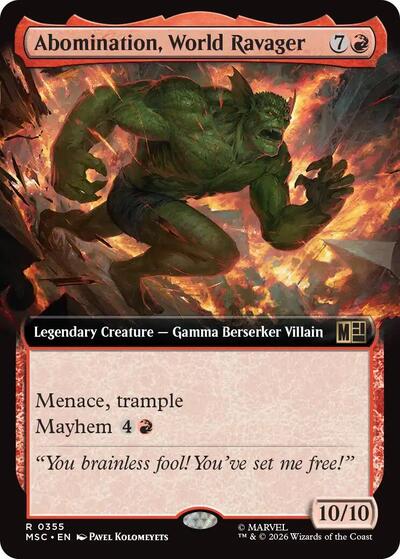 Abomination, World Ravager (Extended Art) (Commander: Marvel Super Heroes) Near Mint