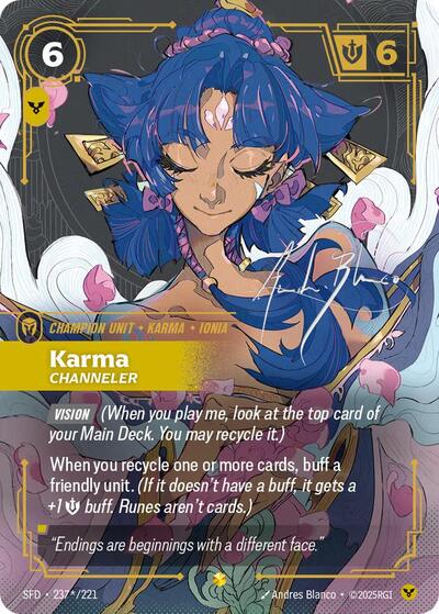Karma Channeler (Signature) (Spiritforged) Near Mint Foil