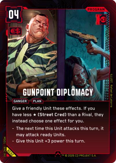 Gunpoint Diplomacy (Welcome to Night City - Beta) Near Mint
