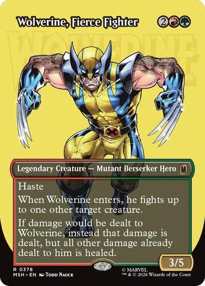 Wolverine, Fierce Fighter (Borderless) (Marvel Super Heroes) Near Mint