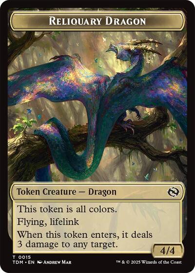 Reliquary Dragon / Dragon (0011) Double-Sided Token (Tarkir: Dragonstorm) Near Mint