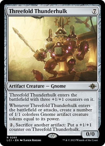 Threefold Thunderhulk (The Lost Caverns of Ixalan) Light Play Foil