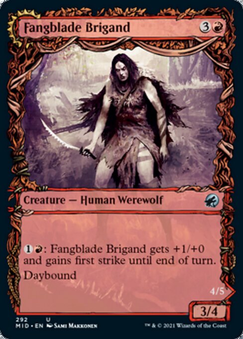 Fangblade Brigand / Fangblade Eviscerator (Showcase) (Innistrad: Midnight Hunt) Light Play Foil