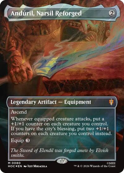 Anduril, Narsil Reforged (Borderless) (Surge Foil) (The Hobbit: Eternal-Legal) Near Mint Foil